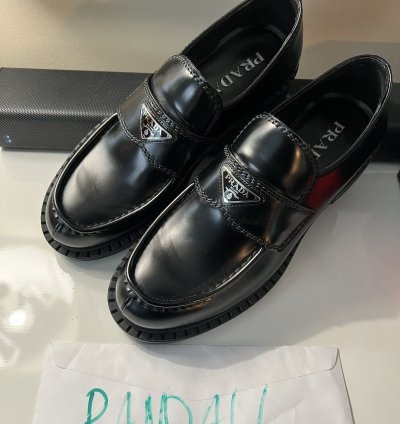 Prada Chocolate Brushed Leather Loafers