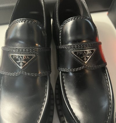 Prada Chocolate Brushed Leather Loafers