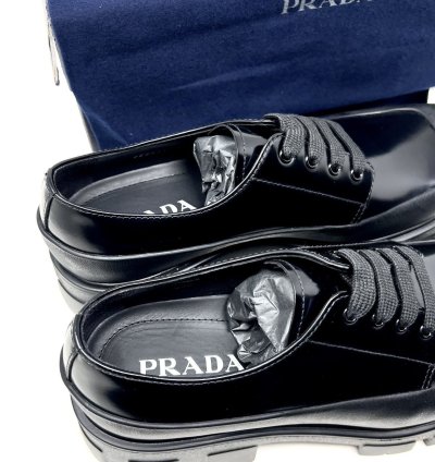 Prada Chunky Monolith Derby Shoes Brushed Leather