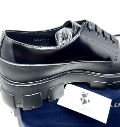 Prada Chunky Monolith Derby Shoes Brushed Leather