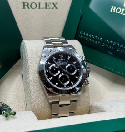 Rolex Daytona 116520 2015 New Old Stock Black Dial Stainless Steel Oyster Bracelet