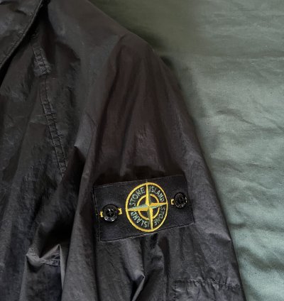 Stone Island Membrana 3l Light Jacket Black Crinkled Coat