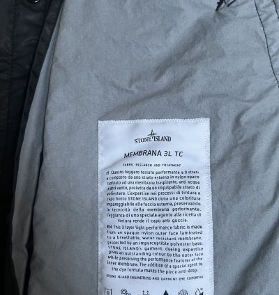 Stone Island Membrana 3l Light Jacket Black Crinkled Coat