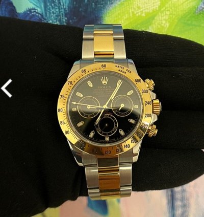 Rolex Daytona 2009 Rolex Cosmograph Daytona 40mm Black Dial Two-tone