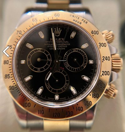 Rolex Daytona 2009 Rolex Cosmograph Daytona 40mm Black Dial Two-tone