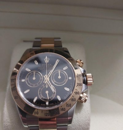 Rolex Daytona 2009 Rolex Cosmograph Daytona 40mm Black Dial Two-tone