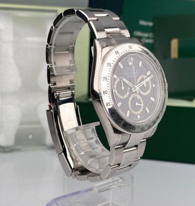 Rolex Daytona 2009 Rolex Daytona 116520 New Old Stock Black Dial Full Stickers Nos Large Buckle Complete