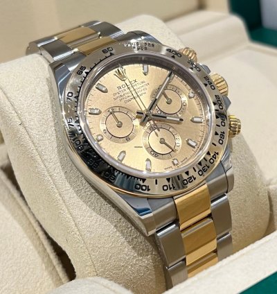 Rolex Daytona 2022 Steel And Gold Daytona Champagne Dial 116503 Box And Papers Unworn