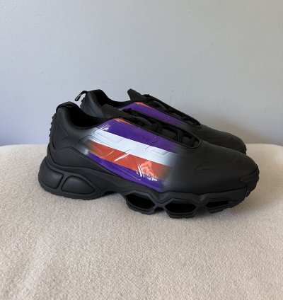 Prada Collision Cross Sneakers In Black Violet