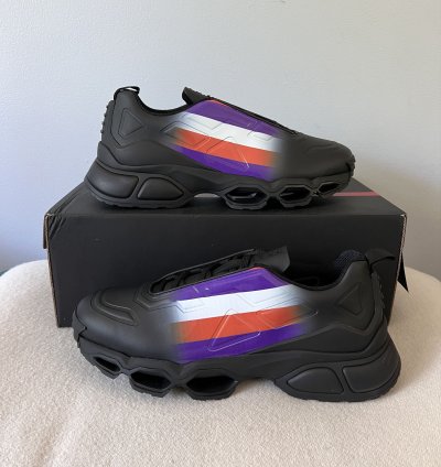 Prada Collision Cross Sneakers In Black Violet