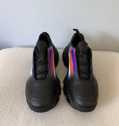 Prada Collision Cross Sneakers In Black Violet