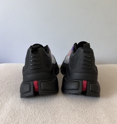 Prada Collision Cross Sneakers In Black Violet