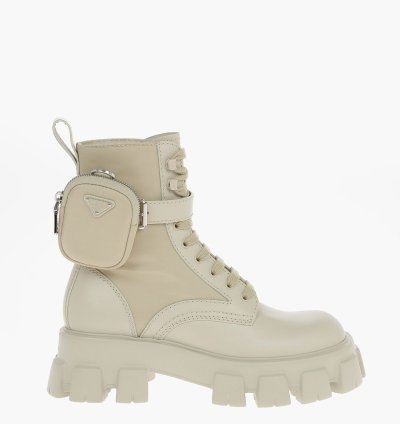 Prada Combat Boots With Logo Pouch