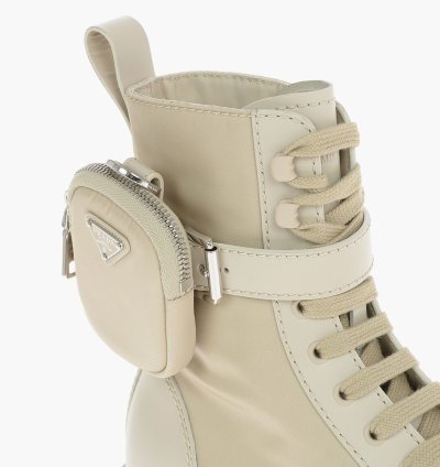 Prada Combat Boots With Logo Pouch