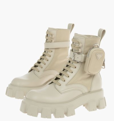 Prada Combat Boots With Logo Pouch