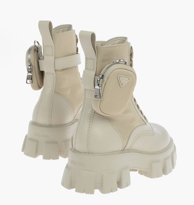 Prada Combat Boots With Logo Pouch