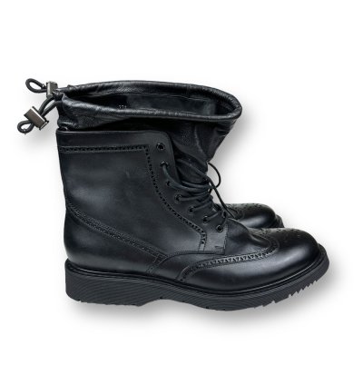 Prada Combat Wing Tip Oxford Leather Boots