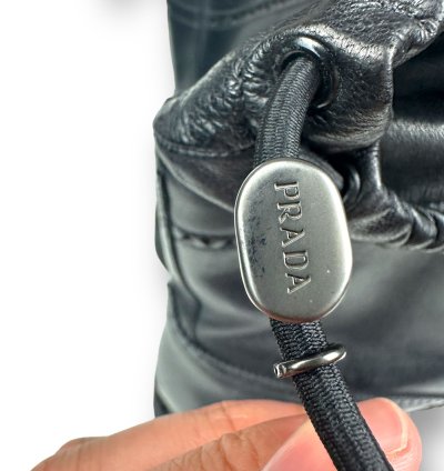 Prada Combat Wing Tip Oxford Leather Boots