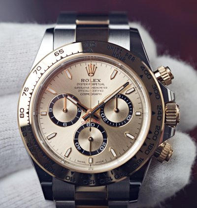 Rolex Daytona 2025 New Two Tone Yellow Gold Golden And Black Dial 126503
