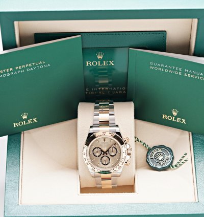 Rolex Daytona 2025 New Two Tone Yellow Gold Golden And Black Dial 126503