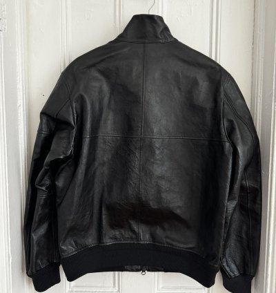 Stone Island Metallic Leather Biker Jacket