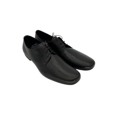 Prada Dark Brown Moro Grain Soft Leather Derby Shoes