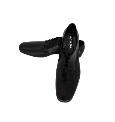 Prada Dark Brown Moro Grain Soft Leather Derby Shoes