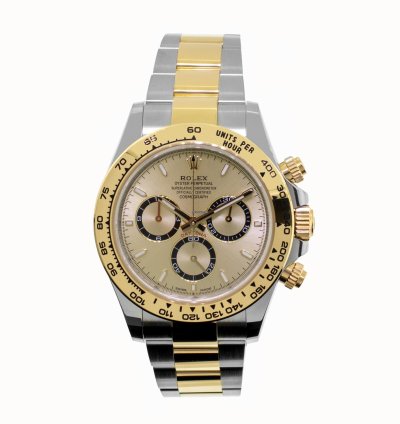 Rolex Daytona 40mm Yellow Gold And Steel Champagne Index Dial Gold Bezel 126503