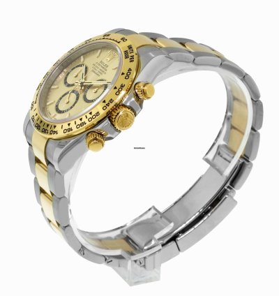 Rolex Daytona 40mm Yellow Gold And Steel Champagne Index Dial Gold Bezel 126503