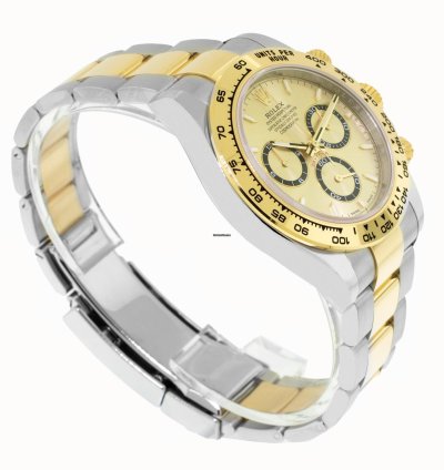 Rolex Daytona 40mm Yellow Gold And Steel Champagne Index Dial Gold Bezel 126503