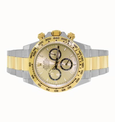 Rolex Daytona 40mm Yellow Gold And Steel Champagne Index Dial Gold Bezel 126503