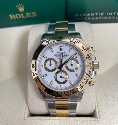 Rolex Daytona 40mm Yellow Rolesor Cosmograph White Index Dial 116503