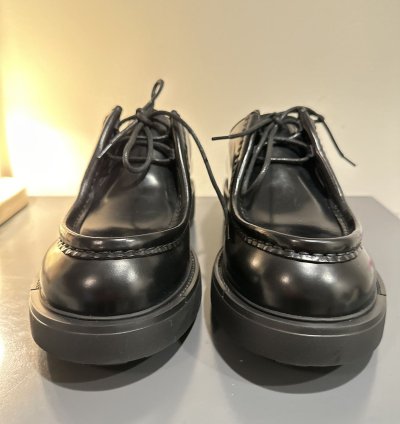 Prada Diapason Brushed Leather Lace Up Shoes