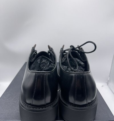 Prada Diapason Opaque Brushed Leather Lace-up Shoes Size 43