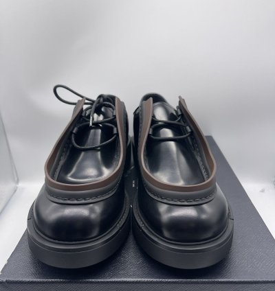 Prada Diapason Opaque Brushed Leather Lace-up Shoes Size 44