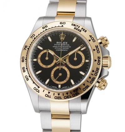 Rolex Daytona Black Index Dial Two Tone Yellow Gold 126503