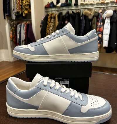 Prada Downtown Leather Light Blue