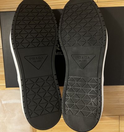 Prada Downtown Low Top Sneakers In Calf White