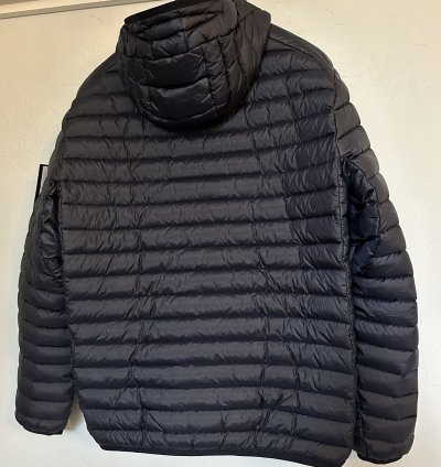 Stone Island Navy Loom Woven Nylon Down Puffer Jacket Size