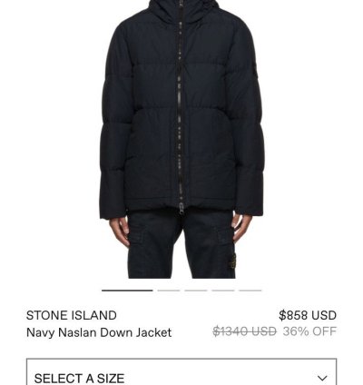 Stone Island Navy Naslan Down Jacket