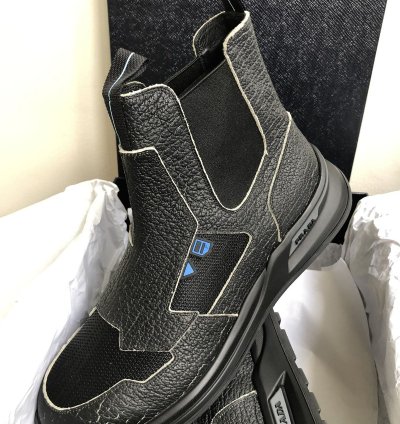 Prada Fall 2018 High-top Trainers Shoes 2tg139 Black Suede