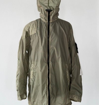 Stone Island Nwt Lamy Velour Nylon Green Jacket Sz