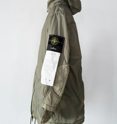 Stone Island Nwt Lamy Velour Nylon Green Jacket Sz