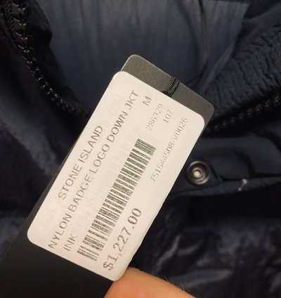 Stone Island Nylon Badge Logo Down Jacket Size Medium