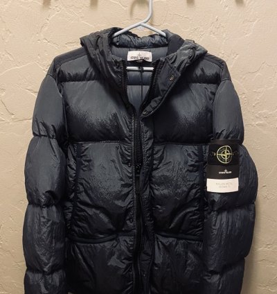Stone Island Nylon Badge Logo Down Jacket Size Small