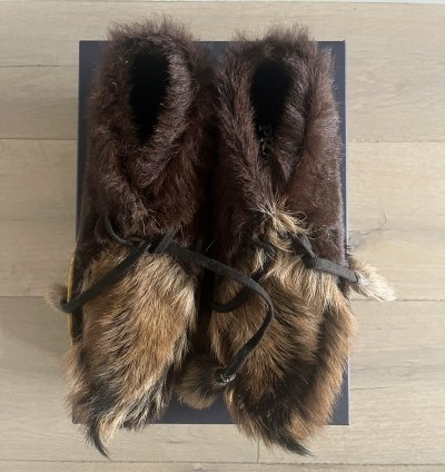 Prada Fw17 Tassled Fur Chukka Boots