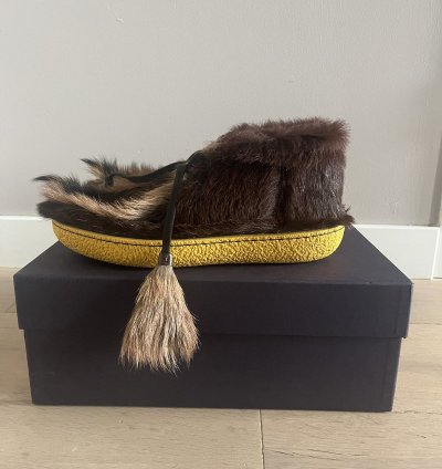 Prada Fw17 Tassled Fur Chukka Boots