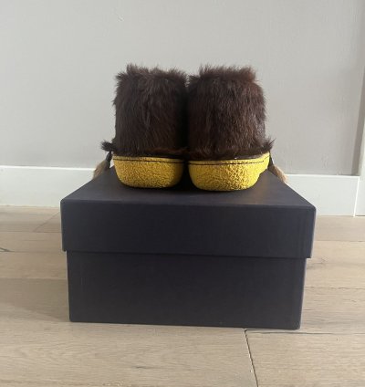 Prada Fw17 Tassled Fur Chukka Boots