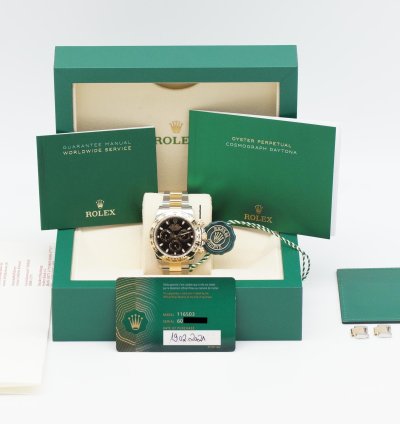 Rolex Daytona Cosmograph Daytona Schwarz 116503 Gelbgold Full-set 2021 Ungetragen De