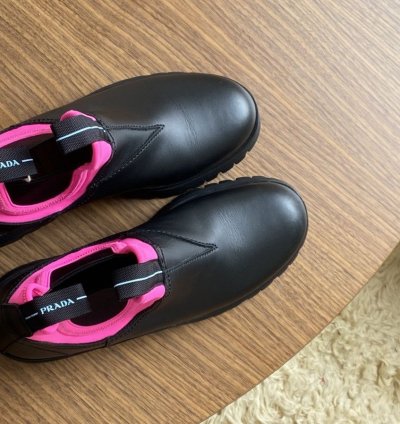 Prada Fw18 Runway Brixxen Chelsea Boots Pink Black 40 5